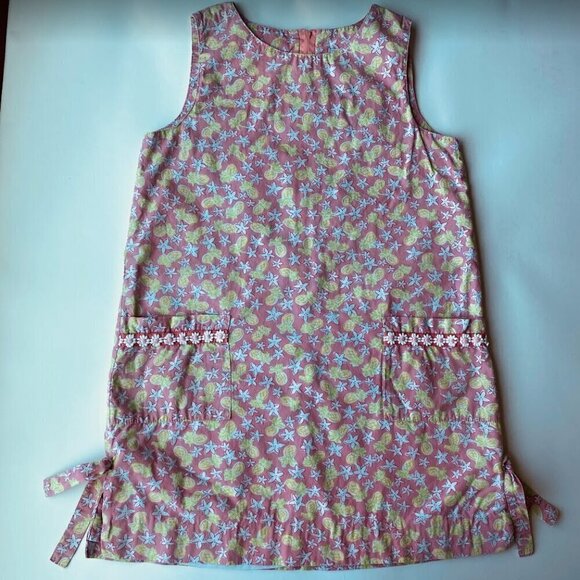 Lilly Pulitzer Pink Pineapple Print Shift Dress Girls Size 6X - Picture 1 of 11